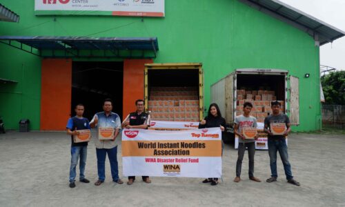 servings of instant noodless donated to eartquake affected area in palu indonesia