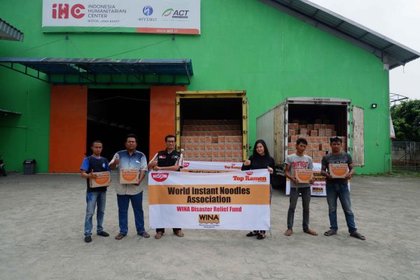 servings of instant noodless donated to eartquake affected area in palu indonesia