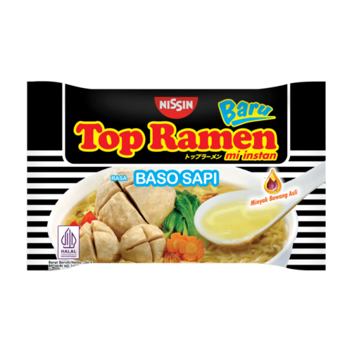 Mie Nissin top ramen rasa baso sapi